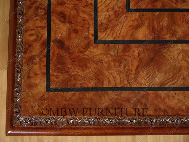 10ft Gothic Inlaid Double Pedestal Dining Table