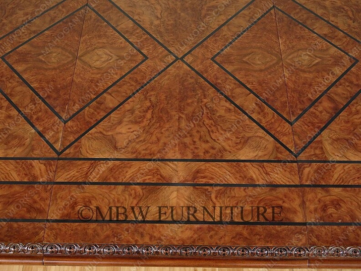 10ft Gothic Inlaid Double Pedestal Dining Table