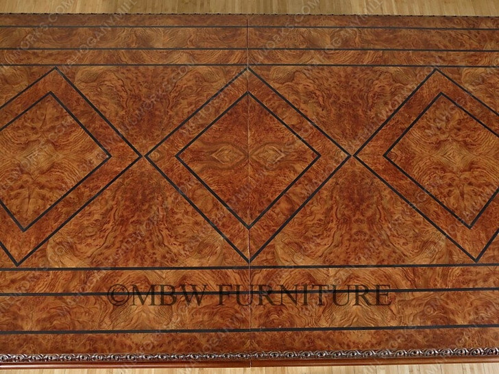 10ft Gothic Inlaid Double Pedestal Dining Table