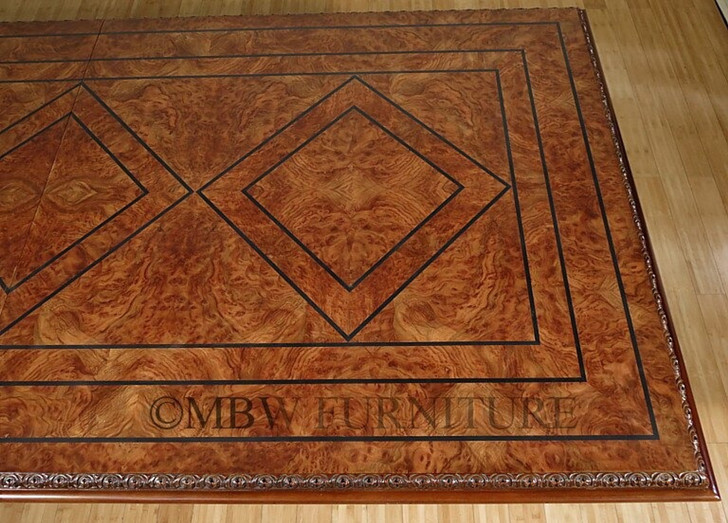 10ft Gothic Inlaid Double Pedestal Dining Table