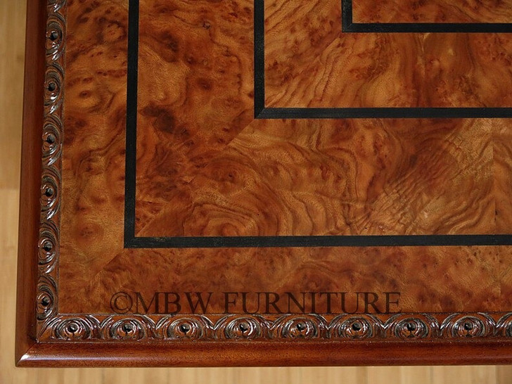 10ft Gothic Inlaid Double Pedestal Dining Table