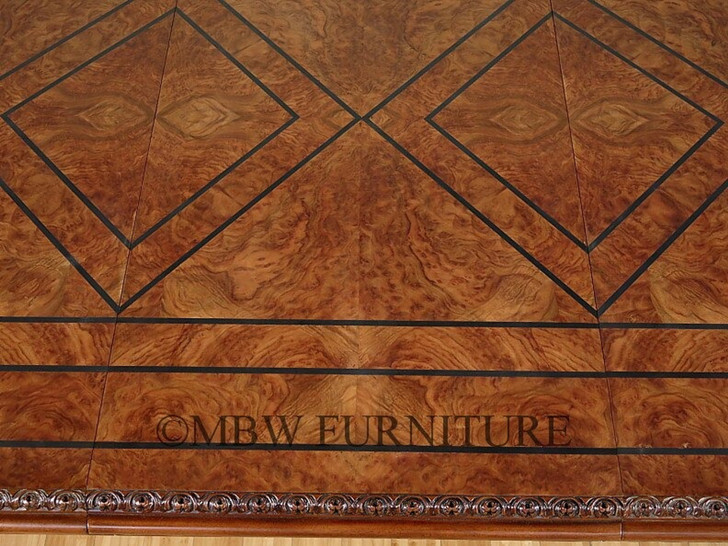 10ft Gothic Inlaid Double Pedestal Dining Table