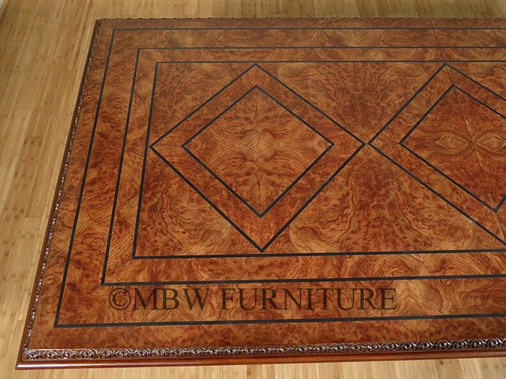 10ft Gothic Inlaid Double Pedestal Dining Table