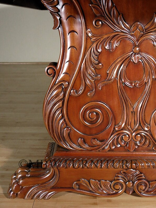 10ft Gothic Inlaid Double Pedestal Dining Table