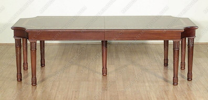 11.5ft Inlaid Dining Table w/ Extension Leaves
