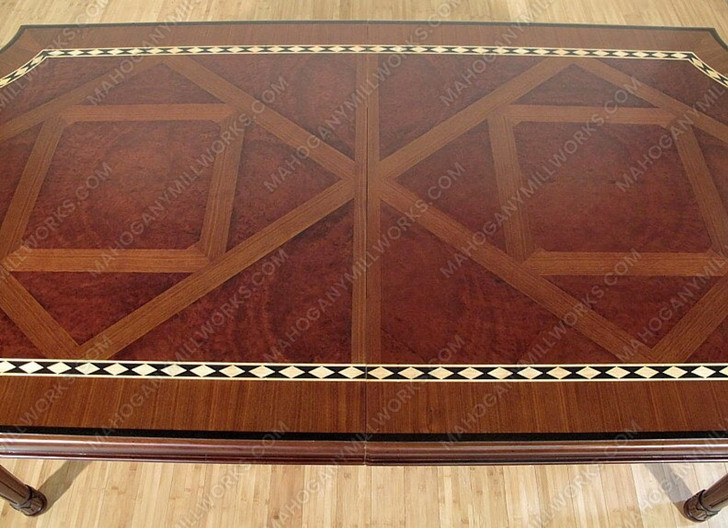 11.5ft Inlaid Dining Table w/ Extension Leaves