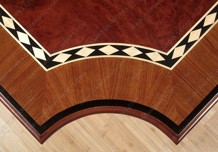 11.5ft Inlaid Dining Table w/ Extension Leaves