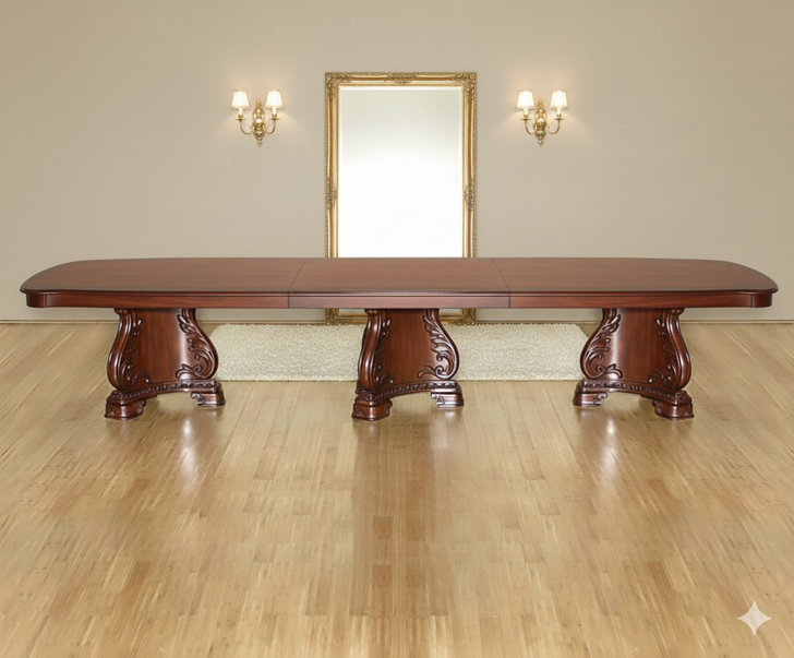 14ft Mahogany Triple Pedestal Executive Office Conference Table