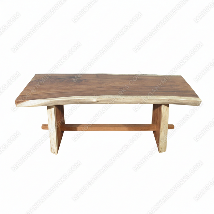 6.5ft Indonesian Rustic Trestle Dining Table