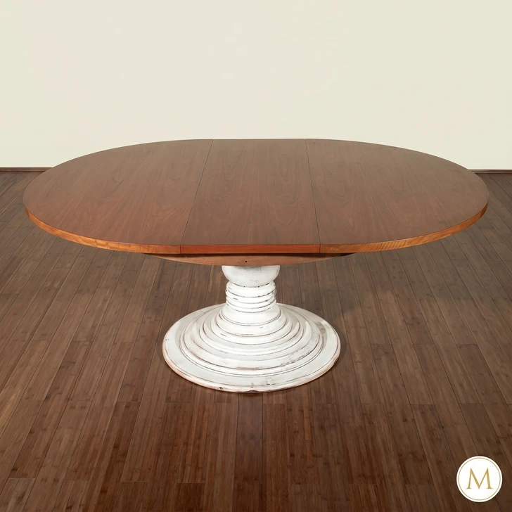 Mahogany Round/Oval Single Pedestal Dining Table (74W x 56D)