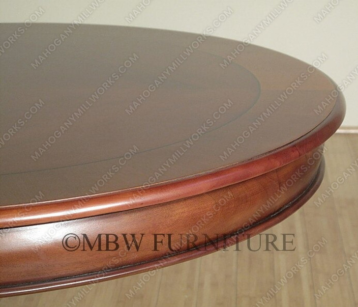 7ft Mahogany Inlay Pedestal Oval Dining or Conference Table