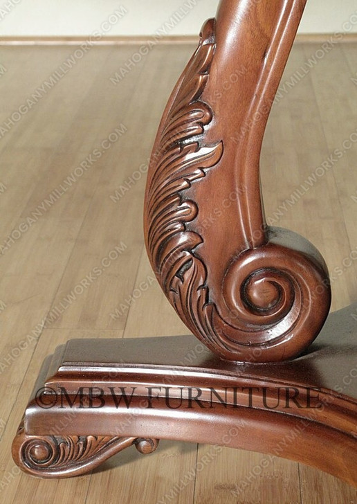 7ft Mahogany Inlay Pedestal Oval Dining or Conference Table