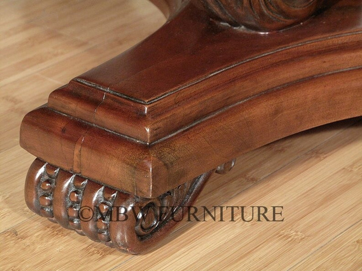 7ft Mahogany Inlay Pedestal Oval Dining or Conference Table