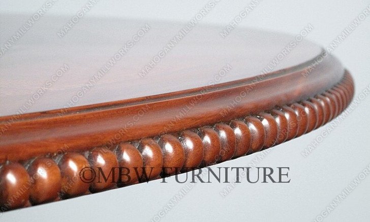 Large Round Light Mahogany Pedestal Dining or Conference Table