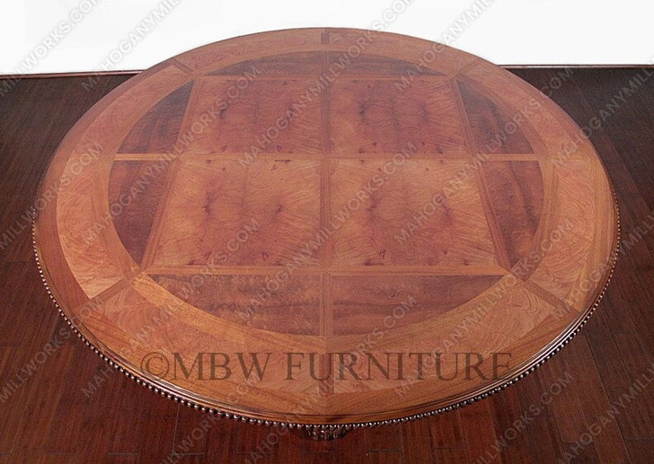 7ft Round Light Mahogany Pedestal Dining or Conference Table