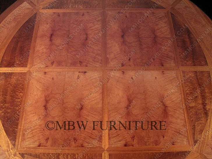 Large Round Light Mahogany Pedestal Dining or Conference Table