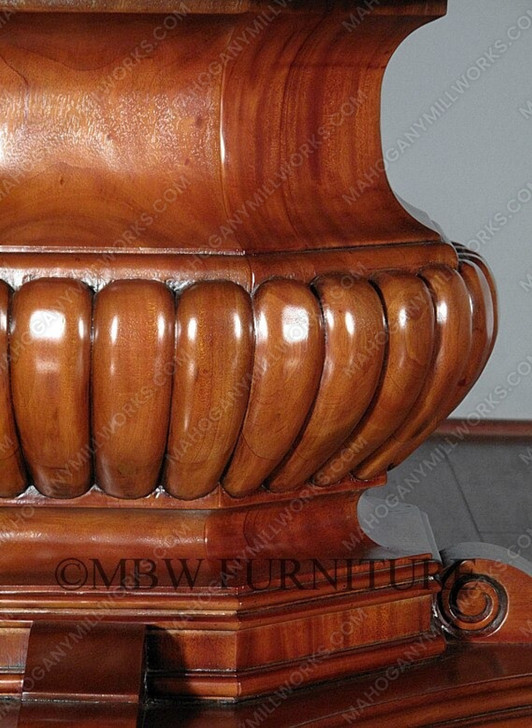 85" Round Inlaid Pedestal Dining or Conference Table