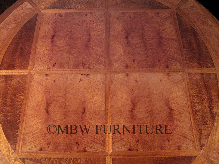 85" Round Inlaid Pedestal Dining or Conference Table