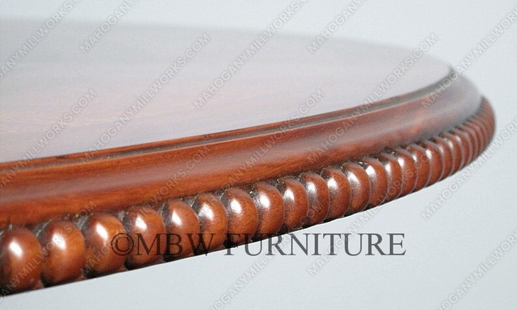 85" Round Inlaid Pedestal Dining or Conference Table