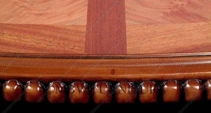 85" Round Inlaid Pedestal Dining or Conference Table