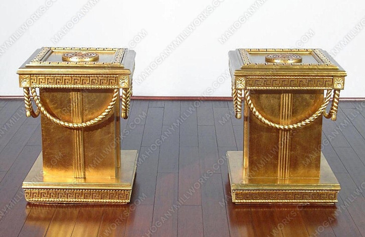 Gold Leaf Pedestals (Pair of 2)