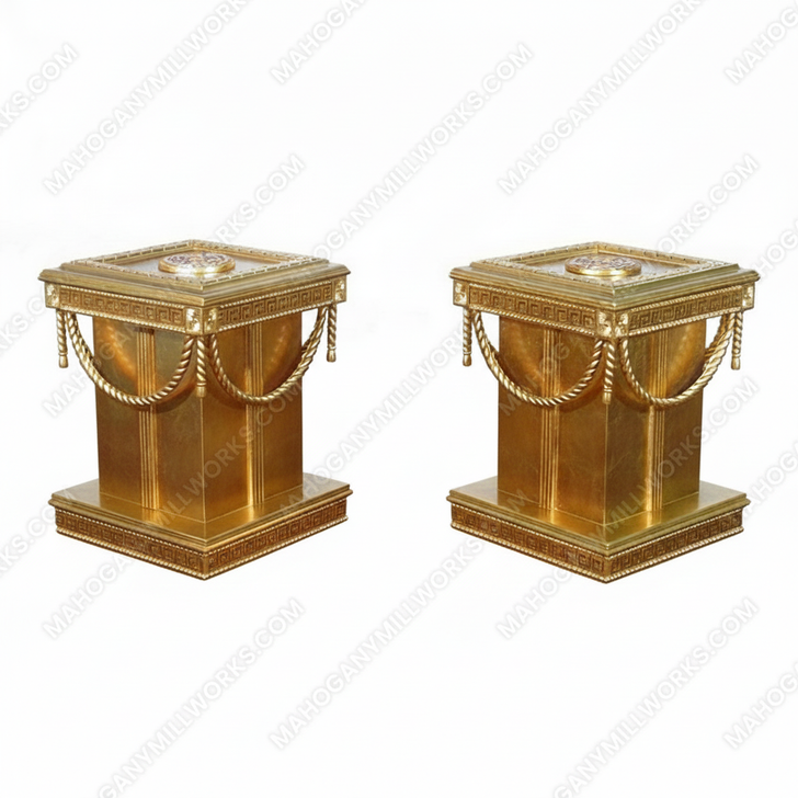 Gold Leaf Pedestals (Pair of 2)