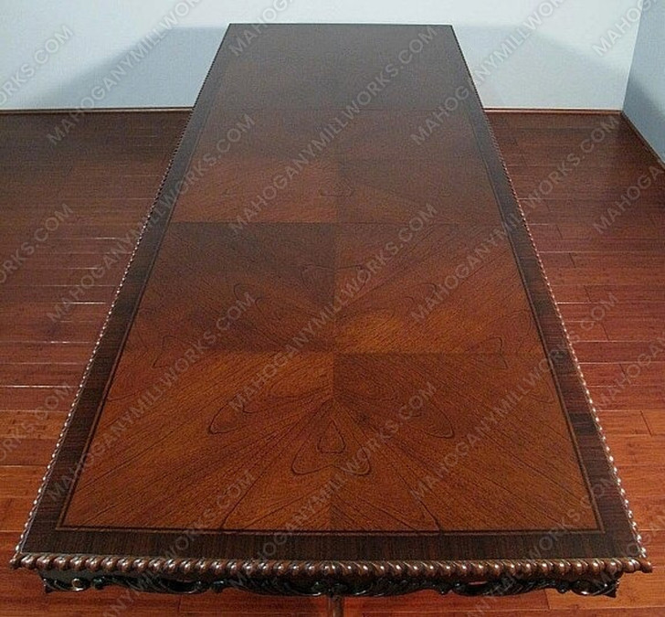 10ft Chippendale Double Pedestal Dining or Conference Table