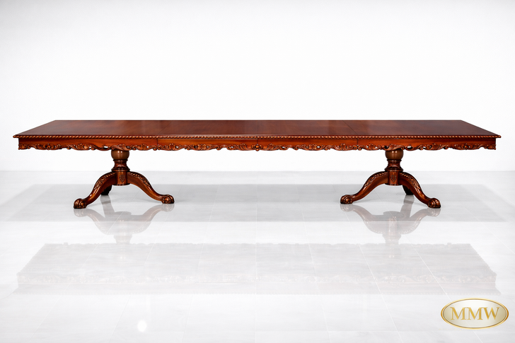10ft Chippendale Double Pedestal Dining Table