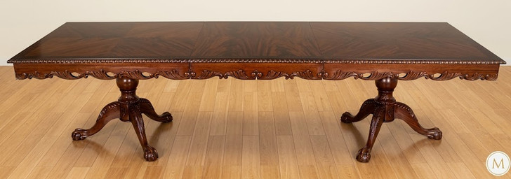 10ft Chippendale Double Pedestal Dining Table