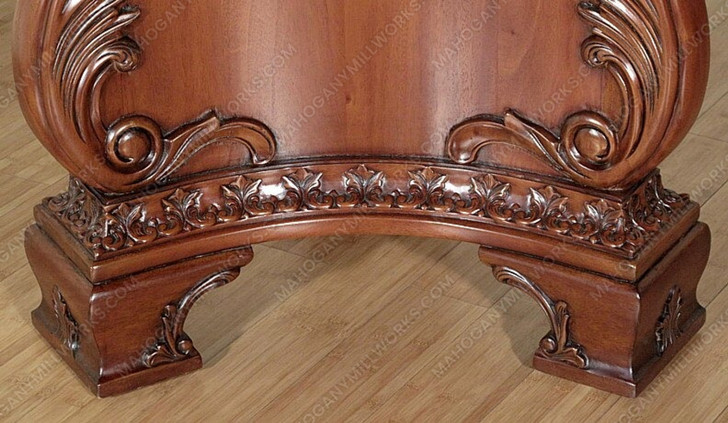 Burl Inlay Double Pedestal Dining Table w/ Leaf Extensions