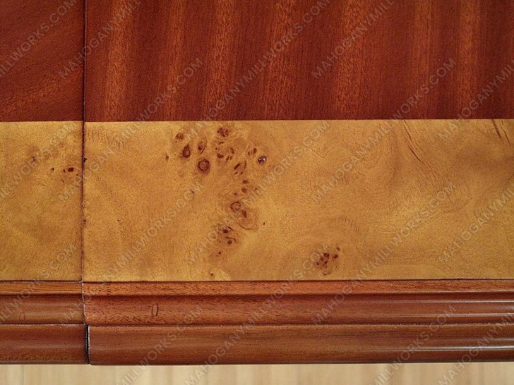 Burl Inlay Double Pedestal Dining Table w/ Leaf Extensions