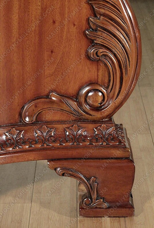 Burl Inlay Double Pedestal Dining Table w/ Leaf Extensions