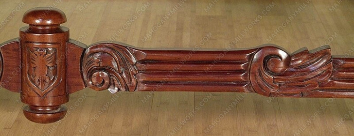 8ft Mahogany Gothic Rectangular Dining or Conference Table w/ Lion Figures