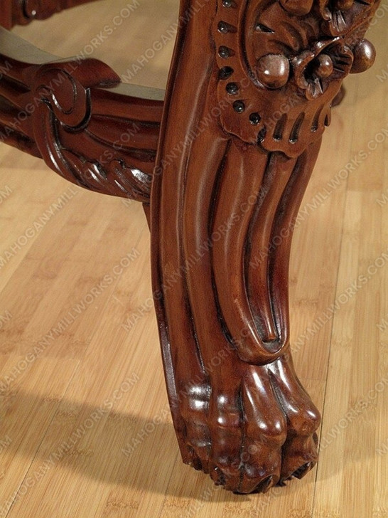 8ft Hand-Carved Mahogany Lion Carved Baroque Dining Table