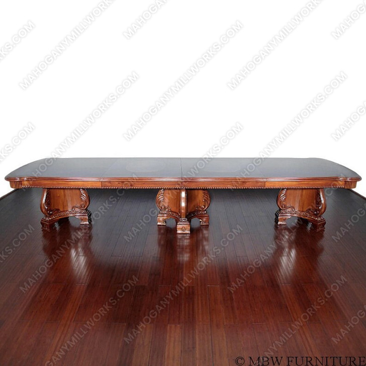 14ft Burl Mahogany Inlay Formal Executive Conference Table