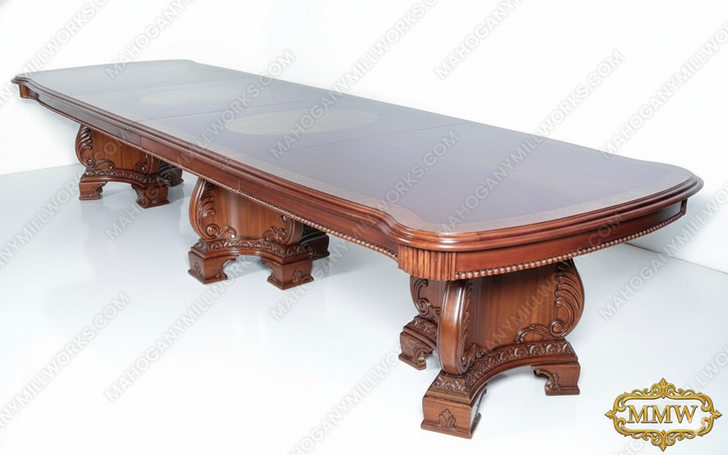 14ft Burl Inlay Dining or Conference Table
