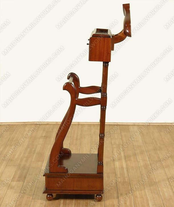 Solid Mahogany 2 Drawer Men's Clothes Valet Stand Rack w/ Hanger