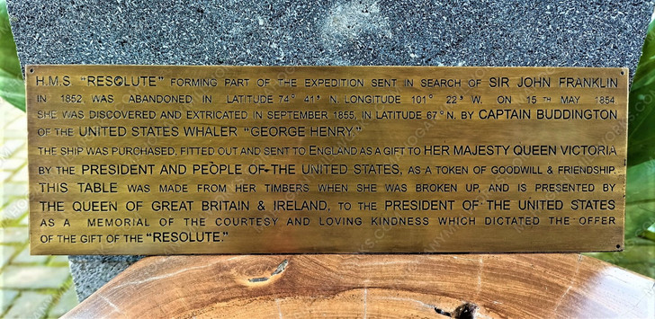 Solid Brass Presidential Resolute Plaque Inscription (11" x 4")