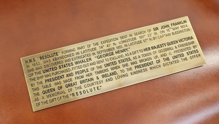 Solid Brass Presidential Resolute Plaque Inscription (11" x 3.5")