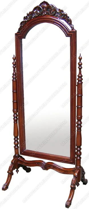 Solid Mahogany Victorian Standing Full-Length Mirror