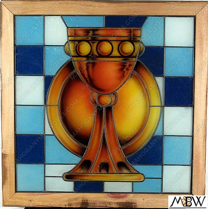 Stained Glass Replica Eucharist Sacrament Leaded Window