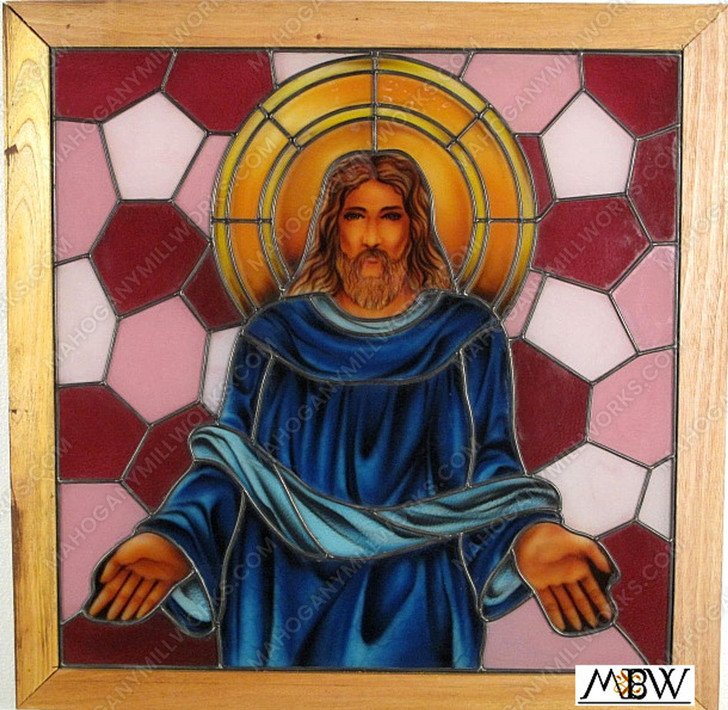 Stained Glass Replica Jesus Religious Leaded Window