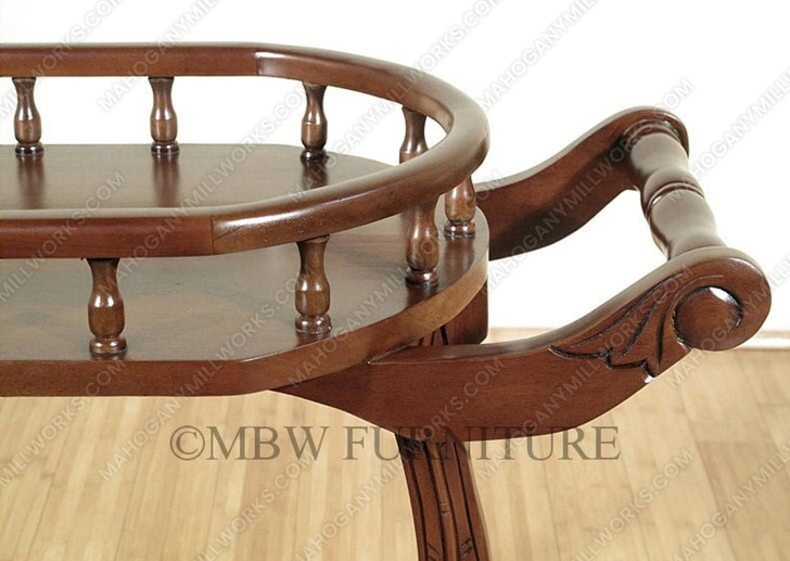 Walnut Tea Trolley Cocktail Serving Cart