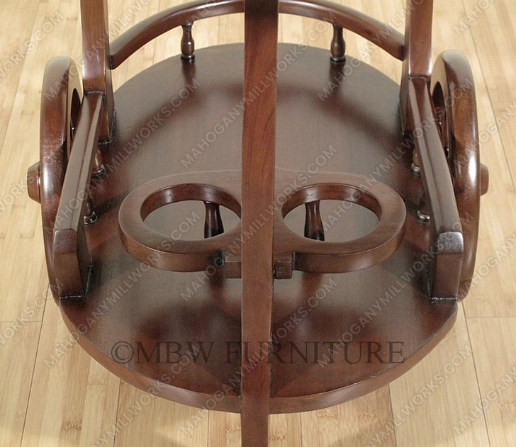 Walnut Tea Trolley Cocktail Serving Cart