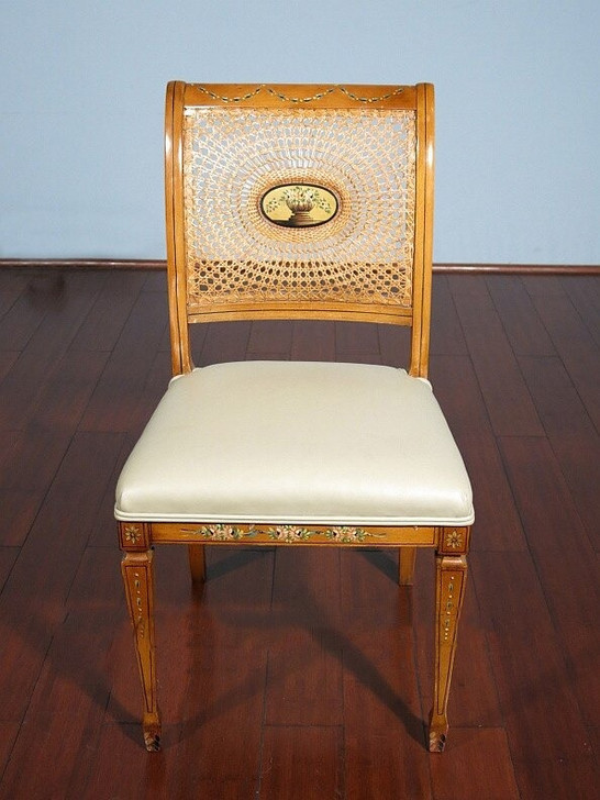 Solid Mahogany Antiqued Honey Finish Regency Rattan Chair