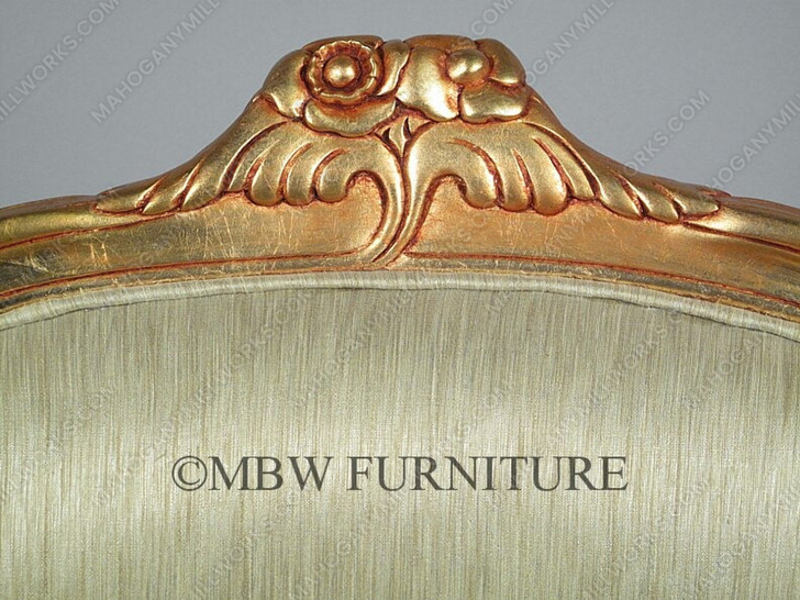 Gold French Style Occasional Accent Chair w/ light green fabric