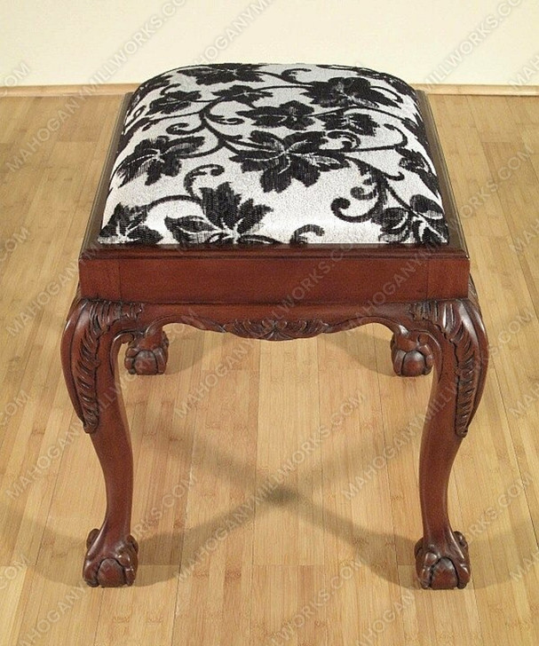 Solid Mahogany Chippendale Foot Stool Ottoman
