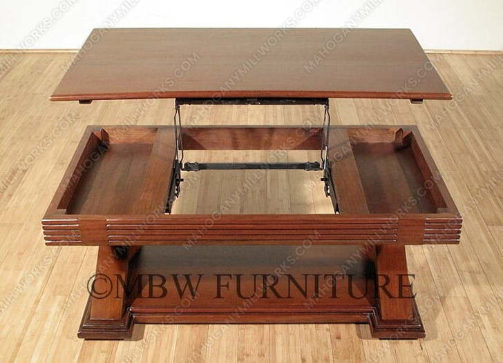 4Ft Wide Solid Mahogany Cocktail Table