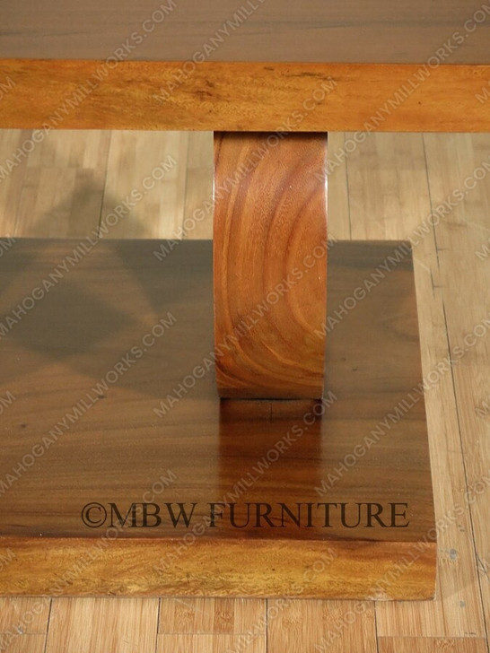 Natural Suar Wood Art Deco Rectangular Coffee Table