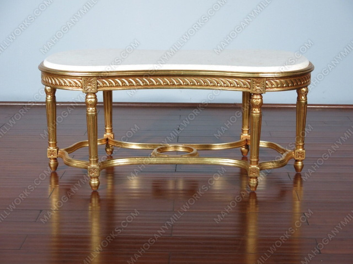 Gold Leaf Marble Top Occasional Coffee Table